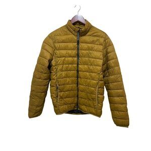 Old Navy Mustard Quilted Puffer Jacket Men’s M Gorpcore Travel Water-Resist
